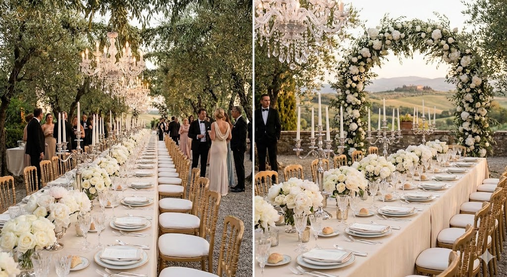 Elegant wedding styling